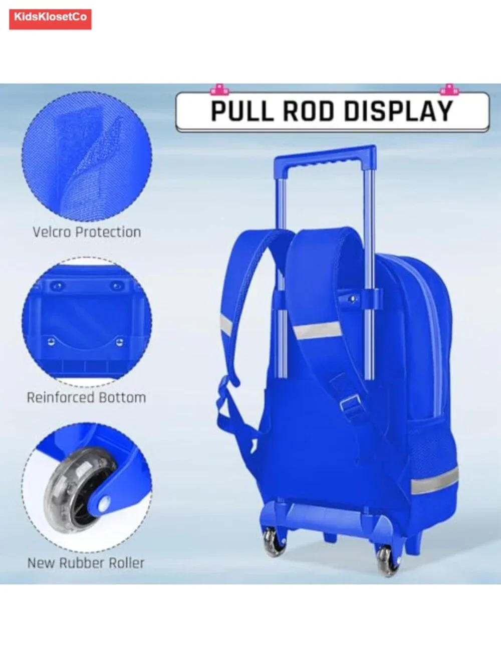 3-in-1 Kids Rolling Backpack Set for Boys Gamer Lunch Bag School Travel